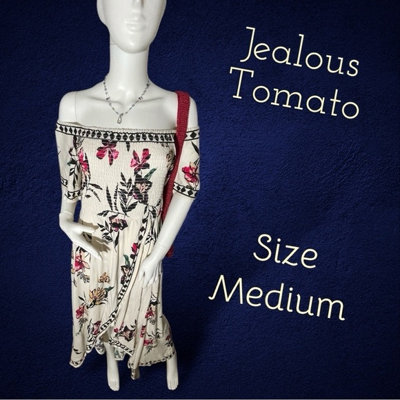Jealous Tomato Romantic Flowing Floral Sundress With Hi Low Parted Hem Size Med - Picture 4 of 14